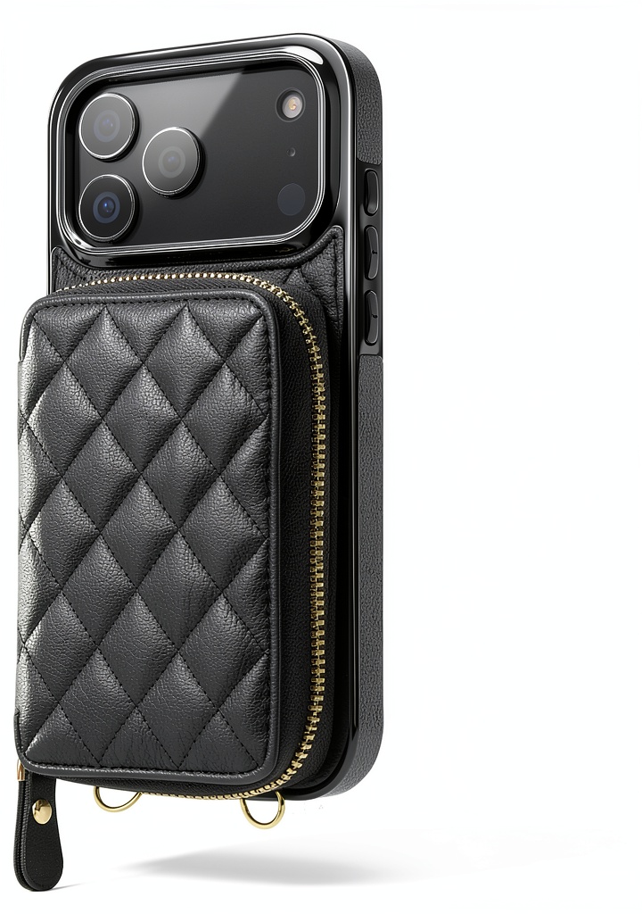 Installing Bocasal iPhone 17 Pro Max Leather Case on a wooden desk