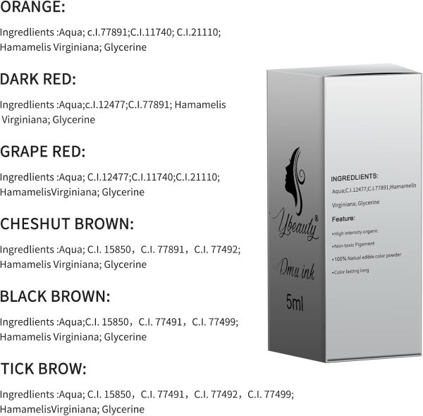 Ybeauty Tattoo Ink 6 Colors Microblading Pigment-5