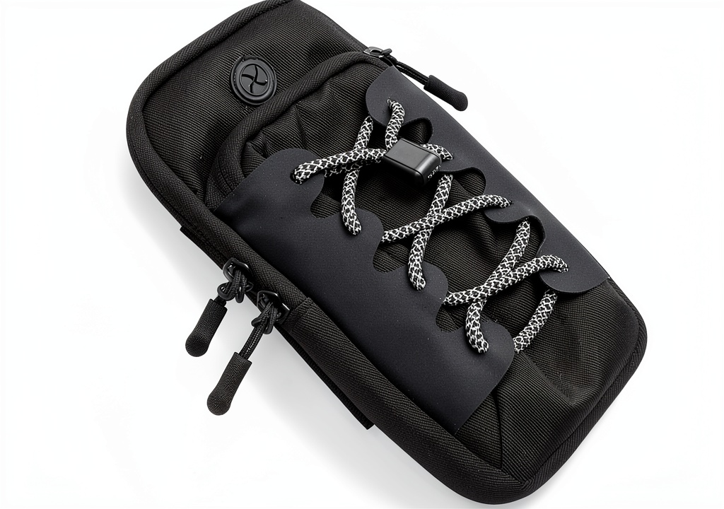 Marsrut arm wearing bike bag with reflective rope and elastic strap