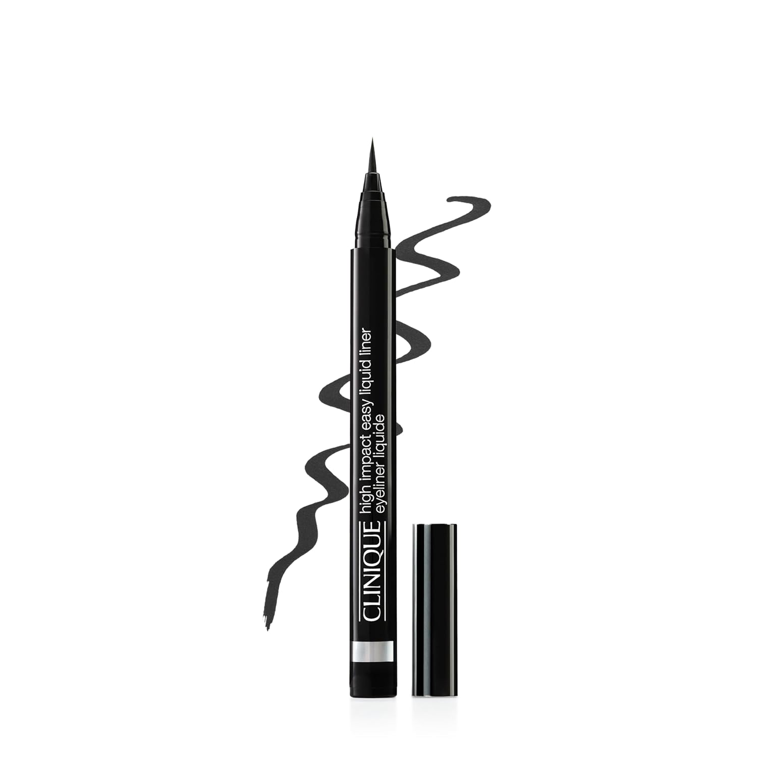 Applying Clinique AA Espresso eye liner on a vanity mirror with natural lighting