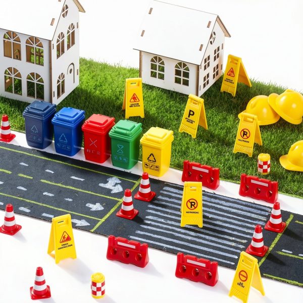 HyDren Mini Traffic Sign Set for Kids Plastic Toys-2