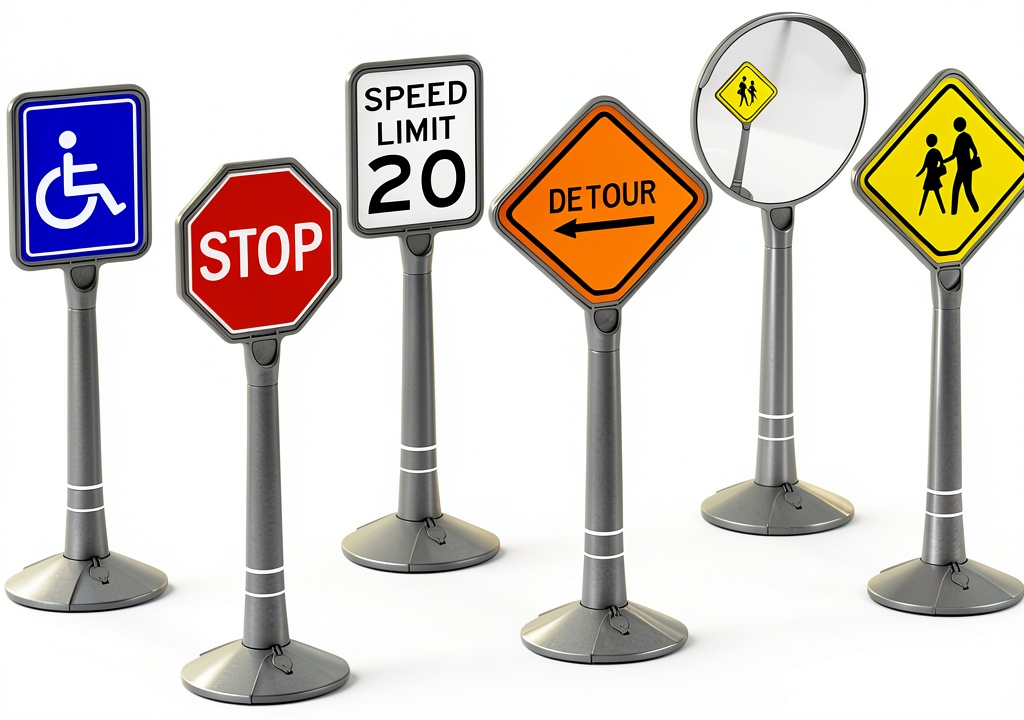 Children arranging Kaplan traffic signs in a backyard obstacle course