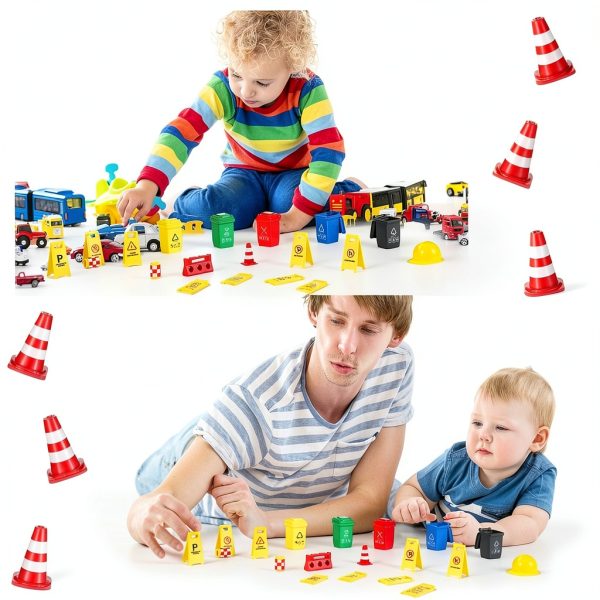 HyDren Mini Traffic Sign Set for Kids Plastic Toys-3