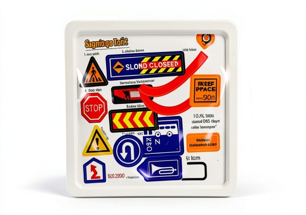 Toddmomy Kids Traffic Sign Playset Plastic Set-5