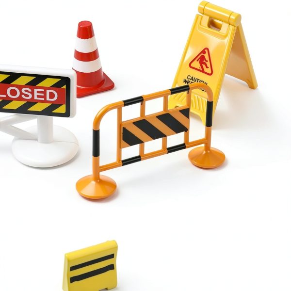 Toddmomy Kids Traffic Sign Playset Plastic Set-6