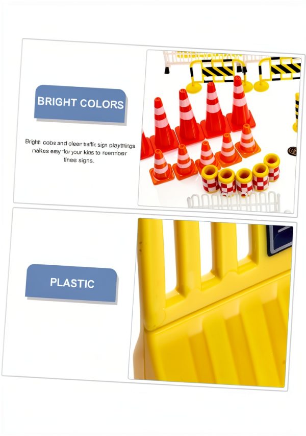 LALADEFIEE Plastic Traffic Sign Playset for Kids-6