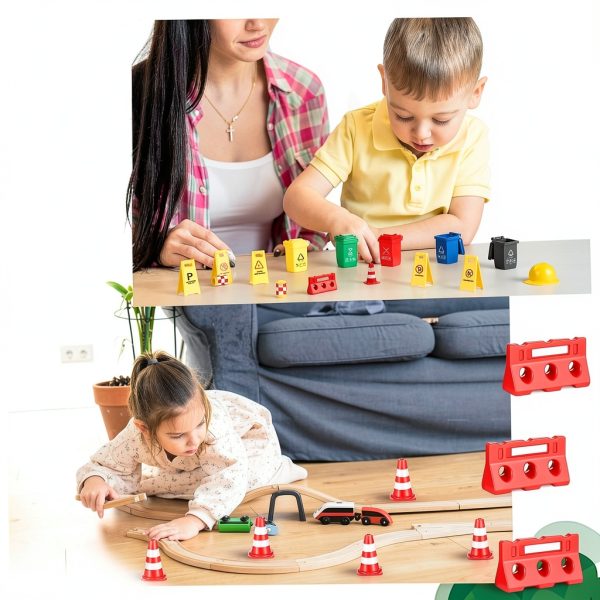 HyDren Mini Traffic Sign Set for Kids Plastic Toys-5