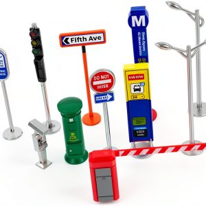 Traffic Sign Playset TOYANDONA Kids Road Sign Toy 8x1.5x1.5cm ABS Set-0