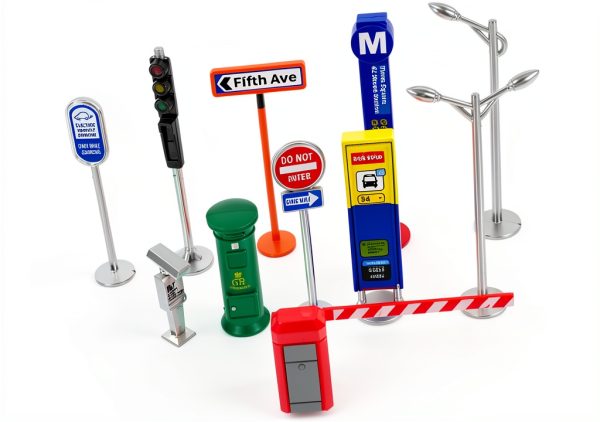 Traffic Sign Playset TOYANDONA Kids Road Sign Toy 8x1.5x1.5cm ABS Set-0
