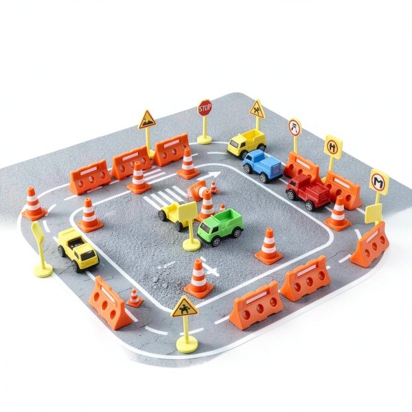 Mini Traffic Cones Veemoon Sturdy Plastic Kids Toy Set 30 Pieces-5