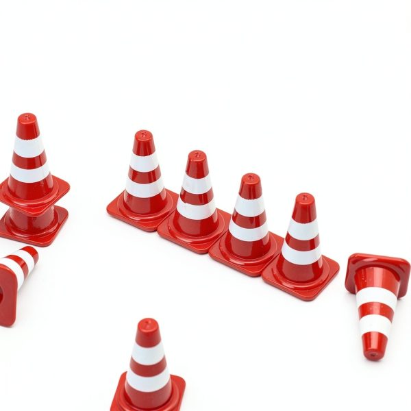 TOYANDONA Kids Traffic Sign Toy Set Plastic Road Signs Cones Trash Can-3
