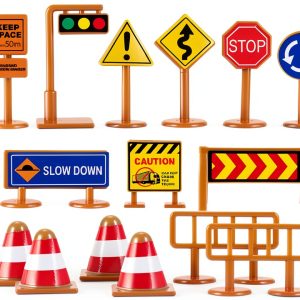 Kids Traffic Sign Toy by jarbins Compact Durable Plastic Road Sign-0