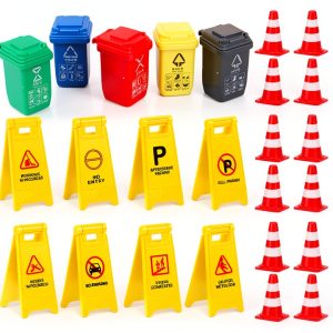 DECHOUS Mini Traffic Signs Set Plastic Toy for Kids-0