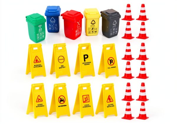 DECHOUS Mini Traffic Signs Set Plastic Toy for Kids-0