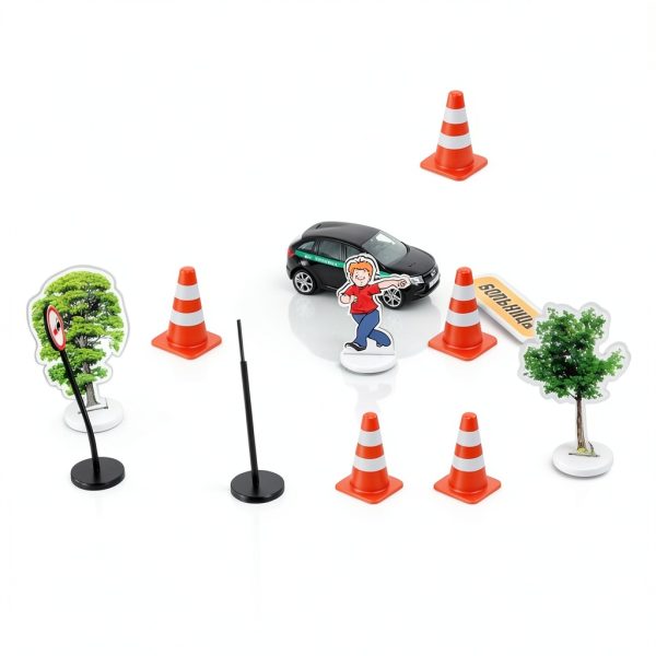 Mini Traffic Cones Set by VOSAREA 7 ABS Road Sign Toys for Kids-8