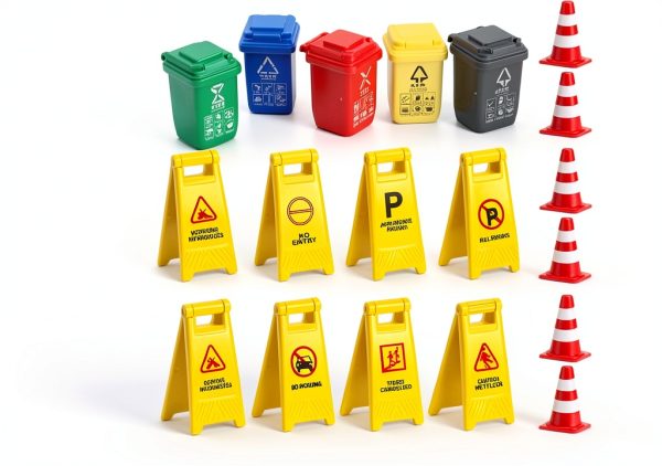 Mini Traffic Signs Playset IMIKEYA Road Safety Toy Realistic Props-2