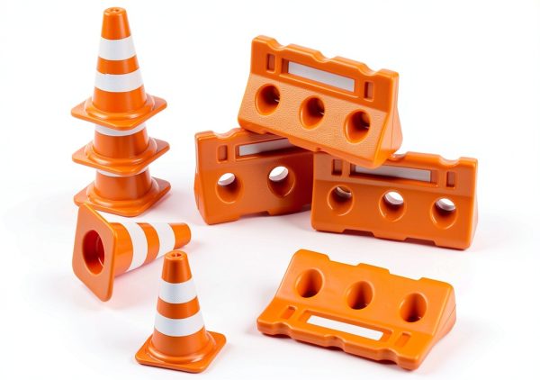 TEHAUX Mini Traffic Cones and Fences Set Educational Play Toy 14+-0