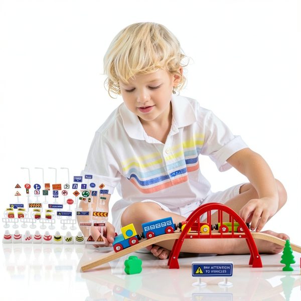 Toddmomy Traffic Sign Set 56pcs Plastic Kids Toy – Creative Play-8