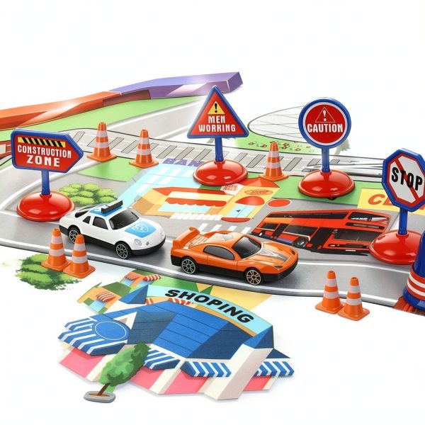 Mini Traffic Cones Set by VOSAREA 7 ABS Road Sign Toys for Kids-2