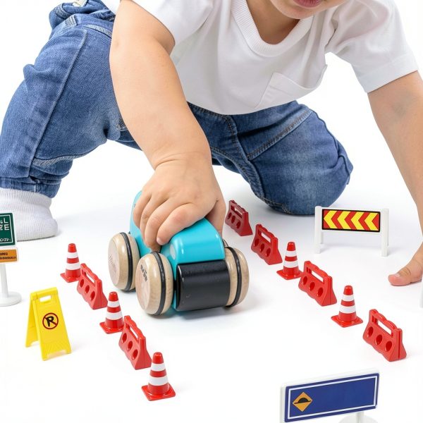 DECHOUS Mini Traffic Signs Set Plastic Toy for Kids-1