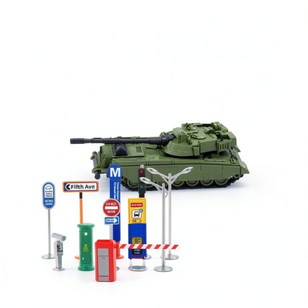 Traffic Sign Playset TOYANDONA Kids Road Sign Toy 8x1.5x1.5cm ABS Set-6