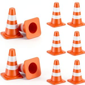 jojofuny Miniature Traffic Cone Set for Kids Educational Toy 2.5x1 cm-0