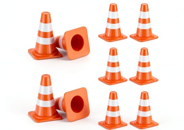 jojofuny Miniature Traffic Cone Set for Kids Educational Toy 2.5x1 cm-0