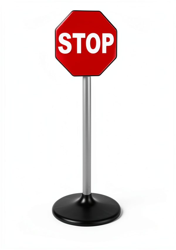 Kids Traffic Sign Set by Generic PP Material Bright Color 21cm Base-6