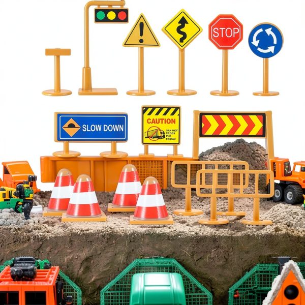 Kids Traffic Sign Toy by jarbins Compact Durable Plastic Road Sign-3