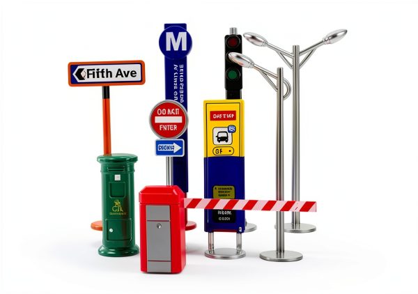 Traffic Sign Playset TOYANDONA Kids Road Sign Toy 8x1.5x1.5cm ABS Set-3