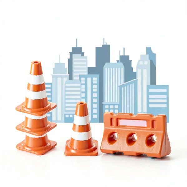 TEHAUX Mini Traffic Cones and Fences Set Educational Play Toy 14+-6