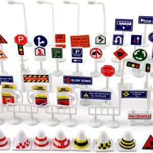 Toddmomy Traffic Sign Set 56pcs Plastic Kids Toy – Creative Play-0