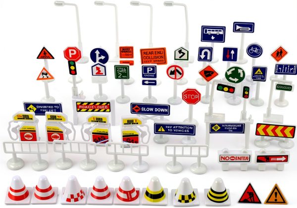 Toddmomy Traffic Sign Set 56pcs Plastic Kids Toy – Creative Play-0