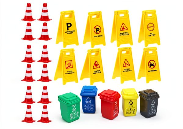 DECHOUS Mini Traffic Signs Set Plastic Toy for Kids-6