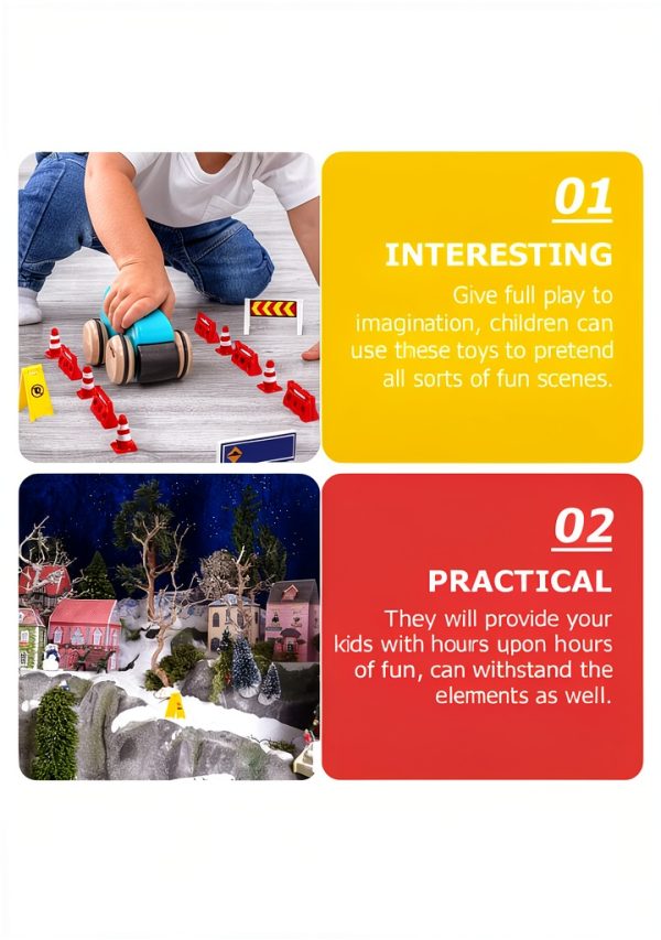 DECHOUS Mini Traffic Signs Set Plastic Toy for Kids-8