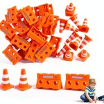 Mini Traffic Cones Veemoon Sturdy Plastic Kids Toy Set 30 Pieces-0