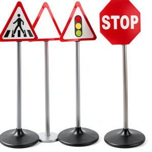 Kids Traffic Sign Set by Generic PP Material Bright Color 21cm Base-0