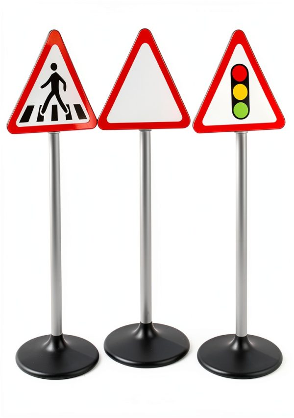 Kids Traffic Sign Set by Generic PP Material Bright Color 21cm Base-5