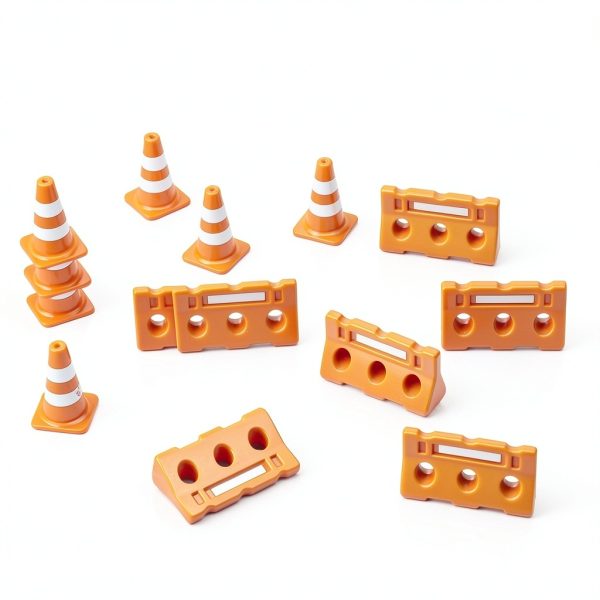 TEHAUX Mini Traffic Cones and Fences Set Educational Play Toy 14+-8