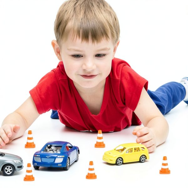 jojofuny Miniature Traffic Cone Set for Kids Educational Toy 2.5x1 cm-4