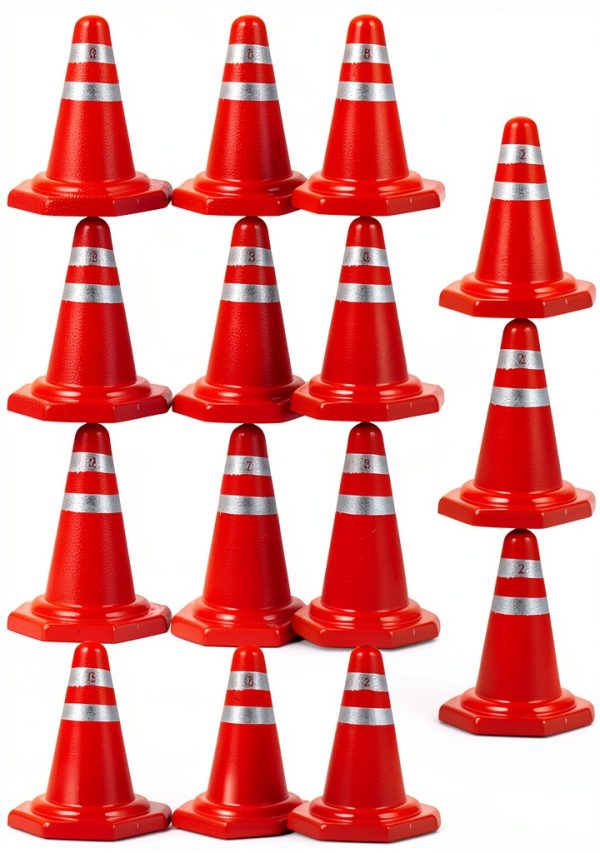 Toddmomy Traffic Sign Model Mini Plastic Road Cone for Kids-0