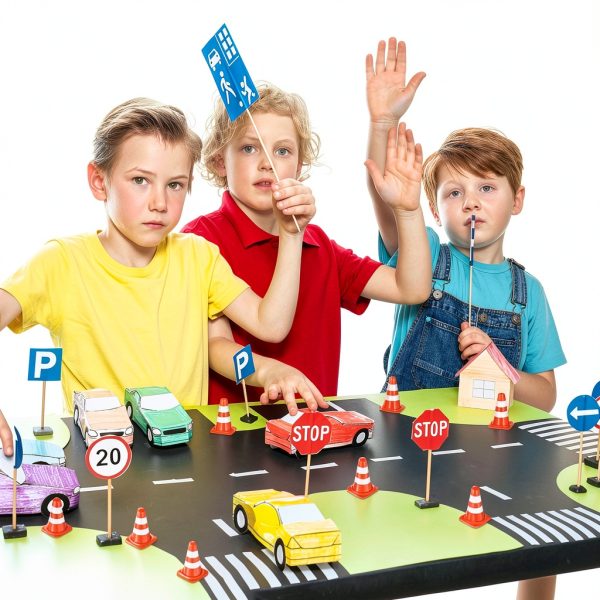 jojofuny Miniature Traffic Cone Set for Kids Educational Toy 2.5x1 cm-6