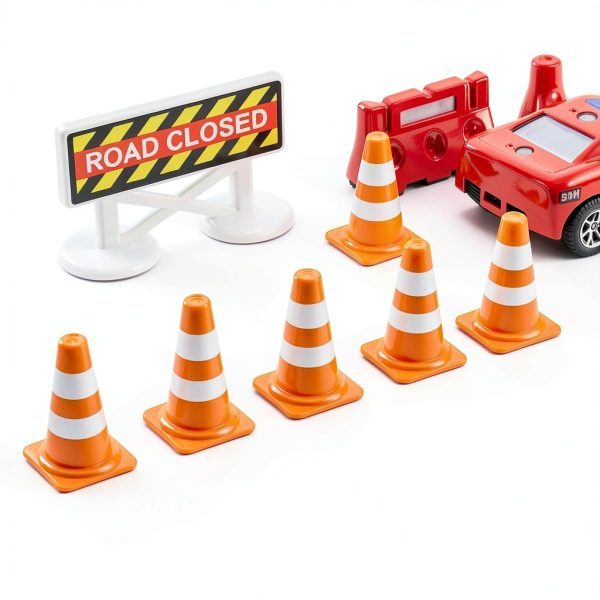 jojofuny Miniature Traffic Cone Set for Kids Educational Toy 2.5x1 cm-8
