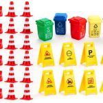 Road Signs for Kids TOYANDONA 31pcs Mini Plastic Traffic Cones Set-0