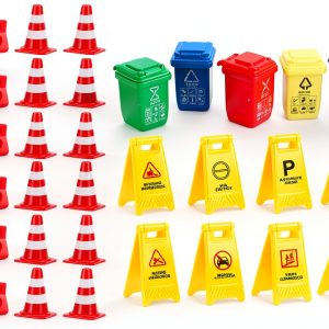 Road Signs for Kids TOYANDONA 31pcs Mini Plastic Traffic Cones Set-0