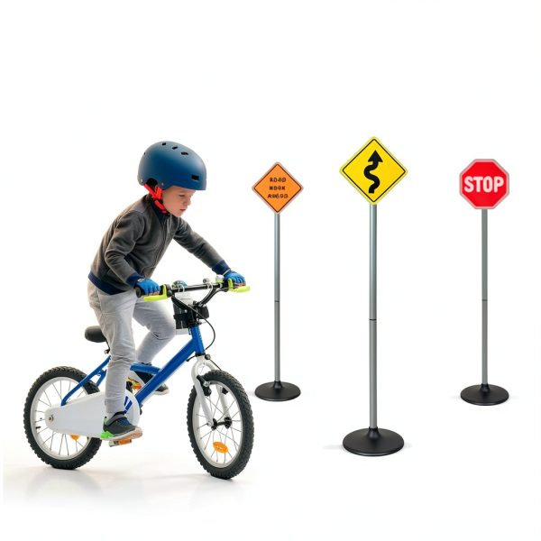 Attatoy Large Traffic Signs Playset 32pc Set with 42in Light Up Sign-3