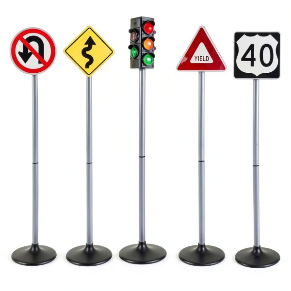 Attatoy Large Traffic Signs Playset 32pc Set with 42in Light Up Sign-8