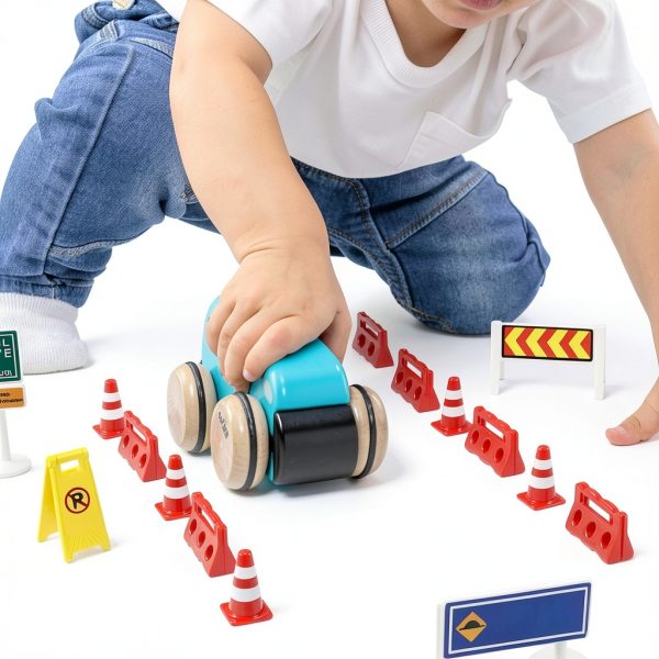 Road Signs for Kids TOYANDONA 31pcs Mini Plastic Traffic Cones Set-4