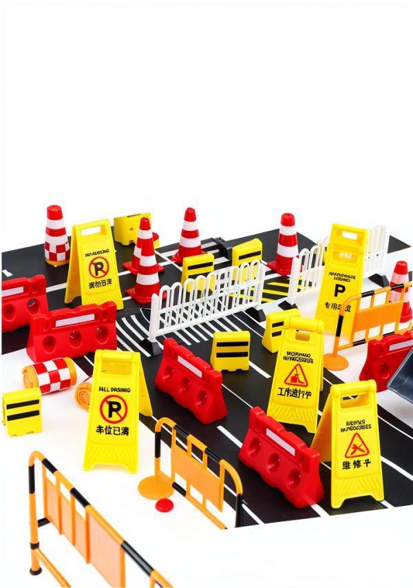 Road Signs for Kids TOYANDONA 31pcs Mini Plastic Traffic Cones Set-3