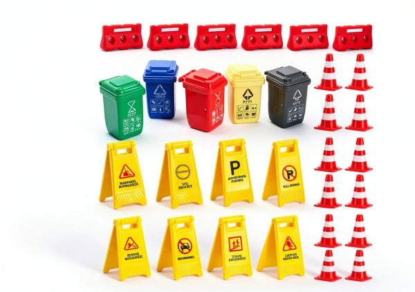 Road Signs for Kids TOYANDONA 31pcs Mini Plastic Traffic Cones Set-1